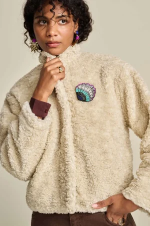 Jackets|POM Amsterdam>POM Amsterdam Teddy Ecru Jacket Size 8