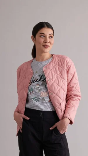 Jackets|FOIL>Foil Tic Tac Toe Jacket - Chintz Pink