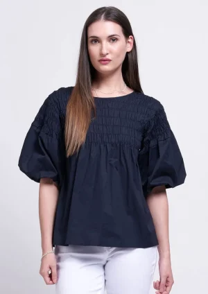 Tops|Tops>Foil To Be Shir Top - Navy