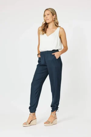 Pants Edit|Casual Pants>Hammock u0026 Vine Traveller Luxe Side Tie Pant - Navy