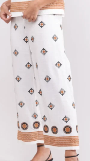 FOIL|Dress Pants>Foil Well Crafted Pant - Embroided Linen