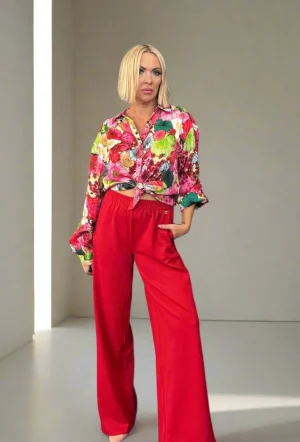 Pants Edit|Casual Pants>POM Amsterdam Wide Scarlet Red Summer Pant