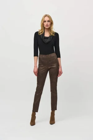 Pants Edit|Joseph Ribkoff>Joseph Ribkoff Wild at Heart Foiled Animal Classic Slim Pant 244945