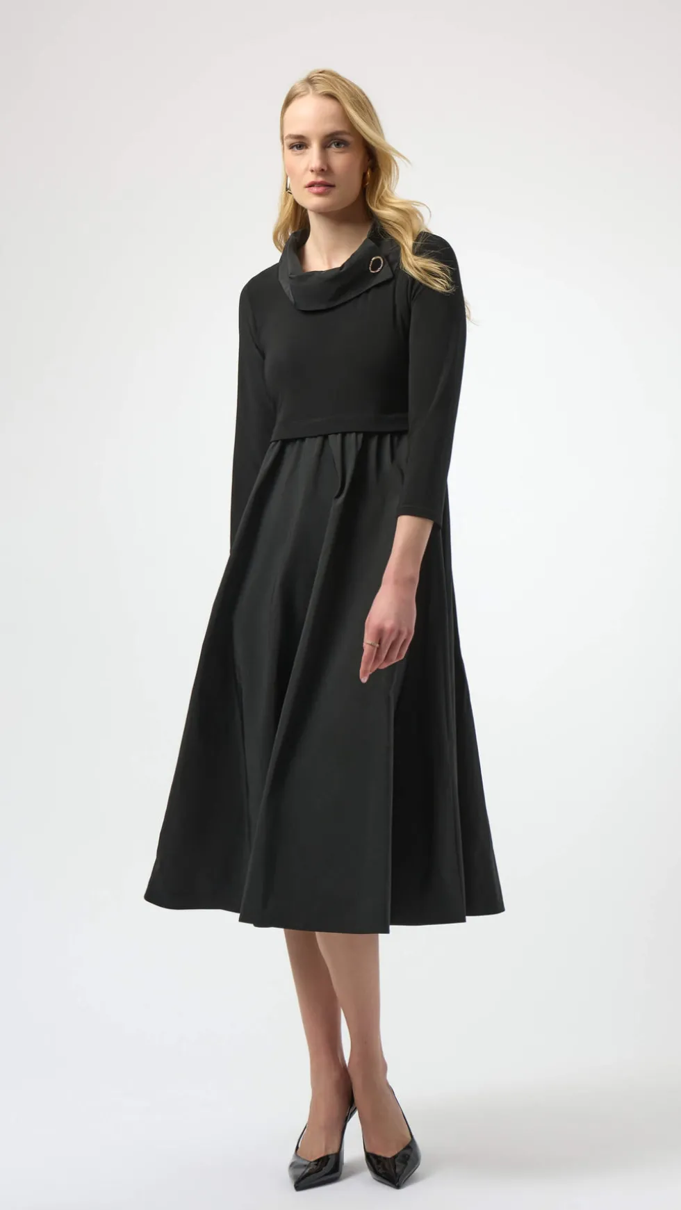 wild-at-heart-memory-fit-and-f-RUKjqnZe-0.webp Midi Dresses|Festive Fits>Joseph Ribkoff Wild At Heart Memory Fit and Flare Dress - Black 254207