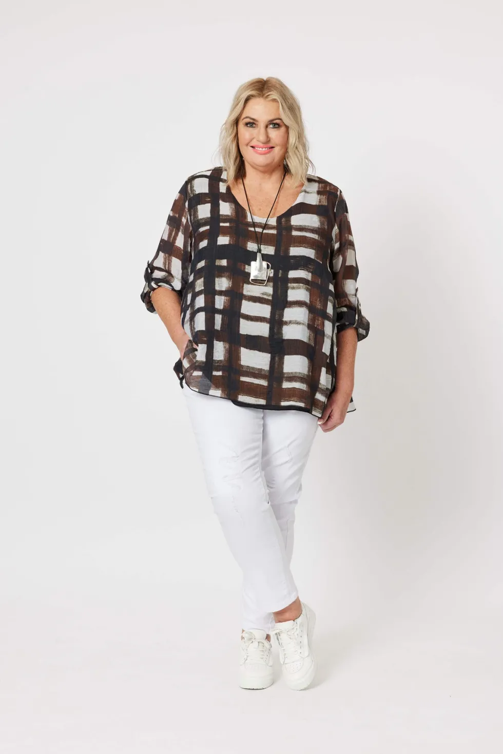 zena-check-layered-tunic-size-dWXeMUSD-1.webp Tops|Tops>Clarity Zena Check Layered Tunic Size 16