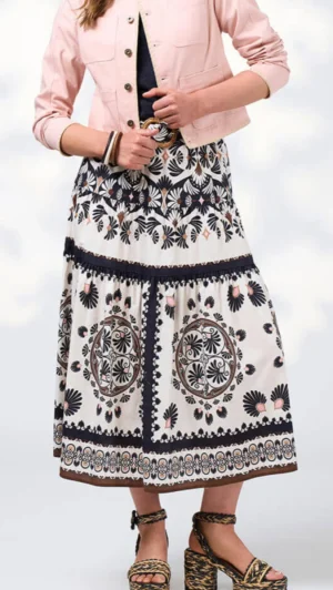 Skirts|Loobies Story>Loobies Story Zoe Skirt - Ecru Multi