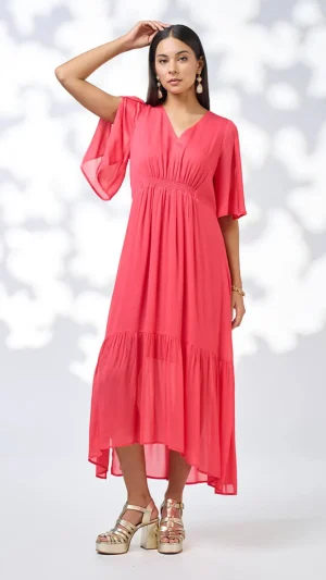 Midi Dresses|Colourful Dresses>Loobies Story Zora Midi Dress - Watermelon